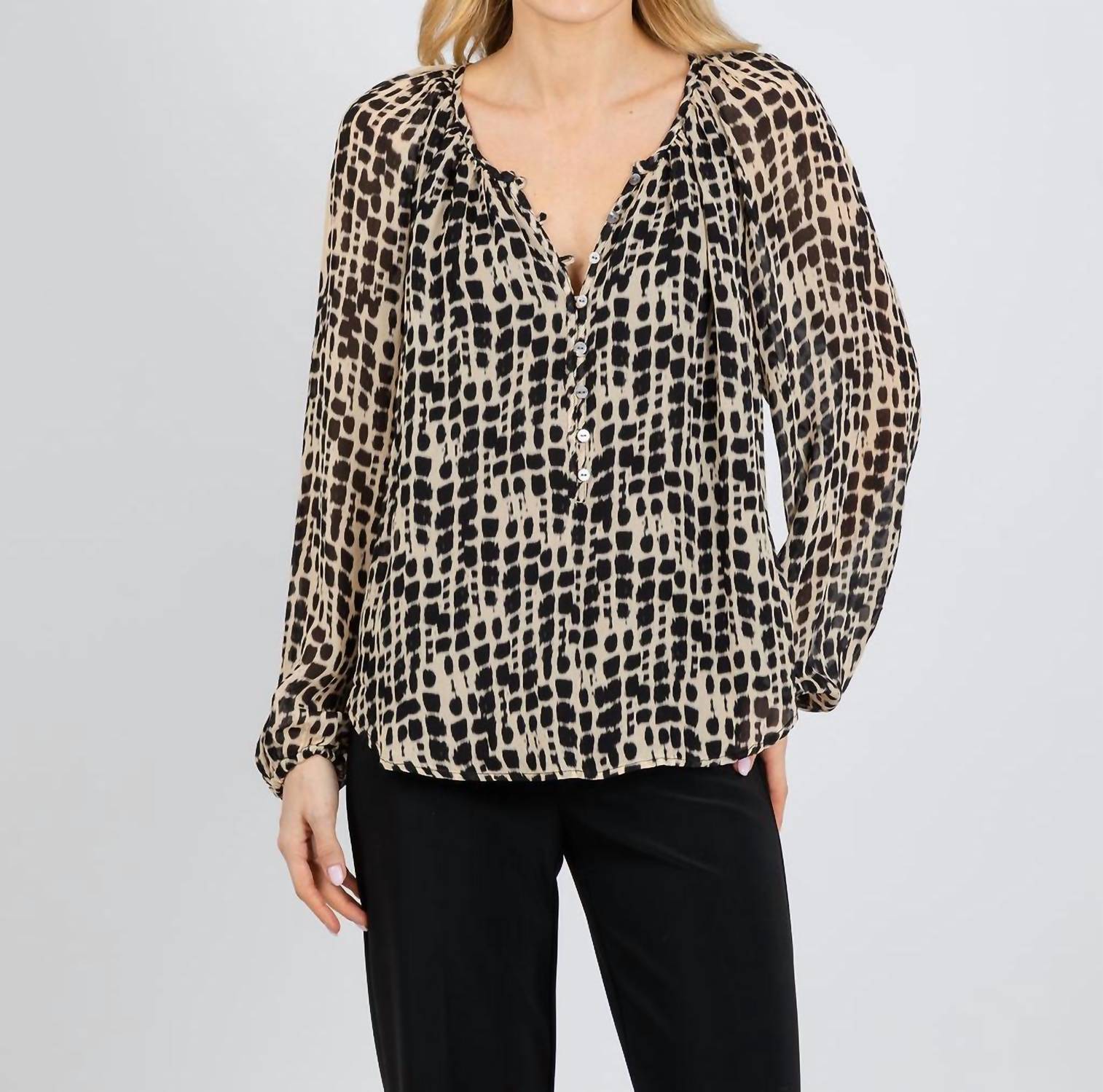 Rails Indi Babydoll Blouse in spotted shibori - women's blouse