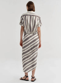 A.L.C. - Rhodes Striped Linen Midi Skirt
