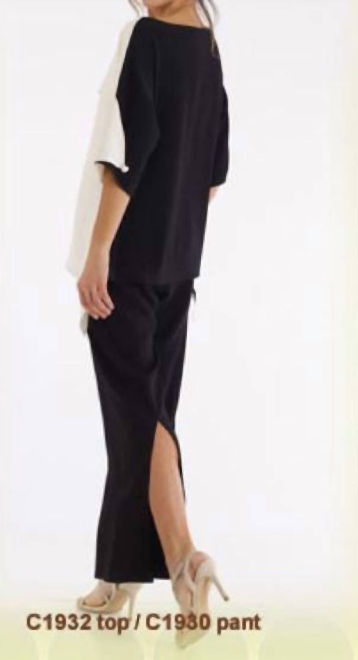Carol Peretz - Satin Back Crepe Back Slit Pant