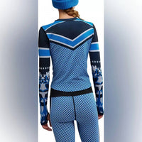 fp movement Myoko Jacquard Base Layer Top in light cobalt - women's top - detail view