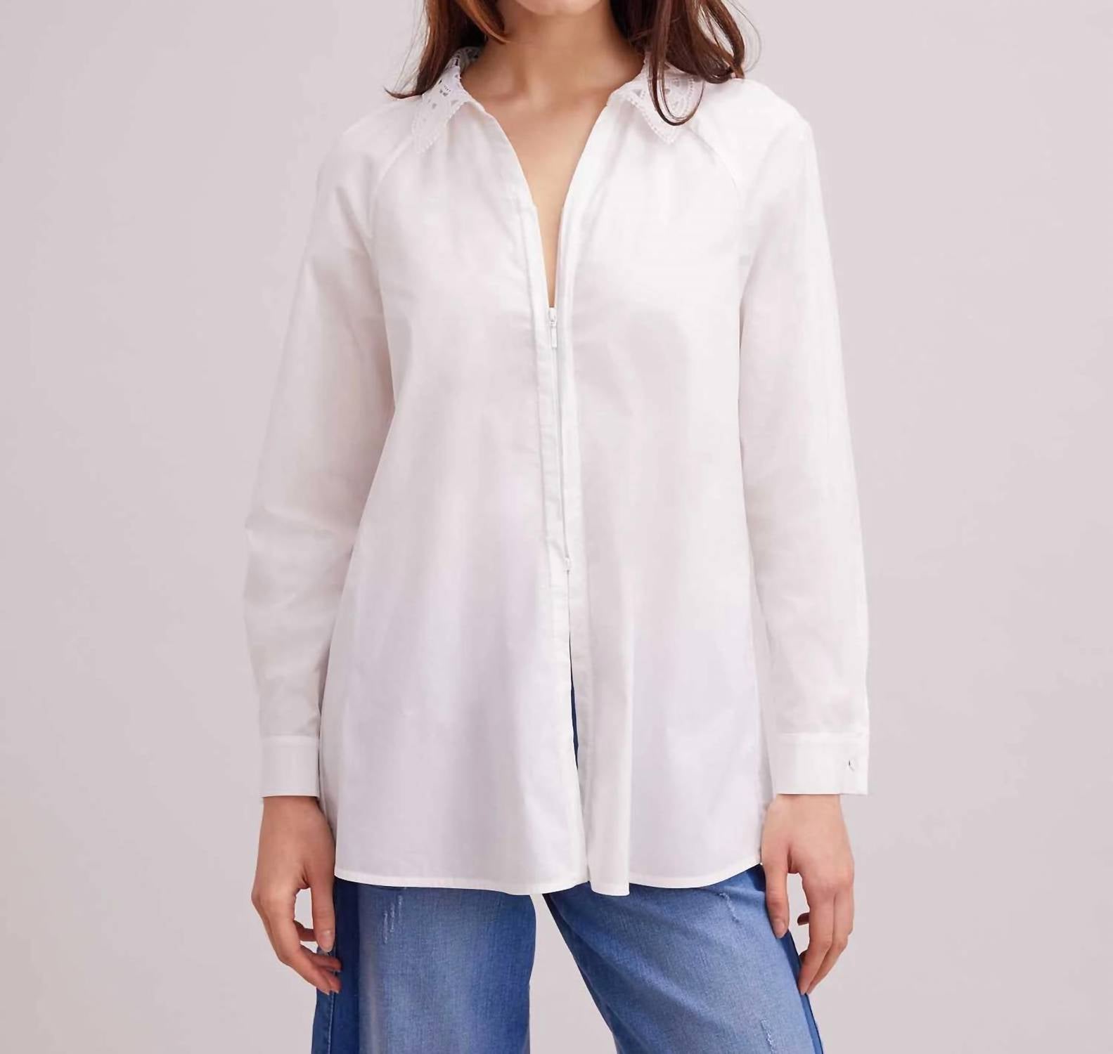 Anne Fontaine - Basque Classic Long Sleeve Lace Collar Shirt