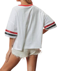 Bibi - USA Striped Sequin Top