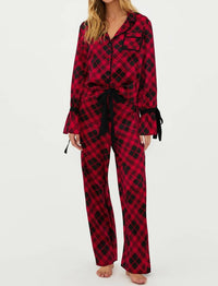 Beach Riot Lee Anne & Brook Pajama Set in merry plaid - women's intimate