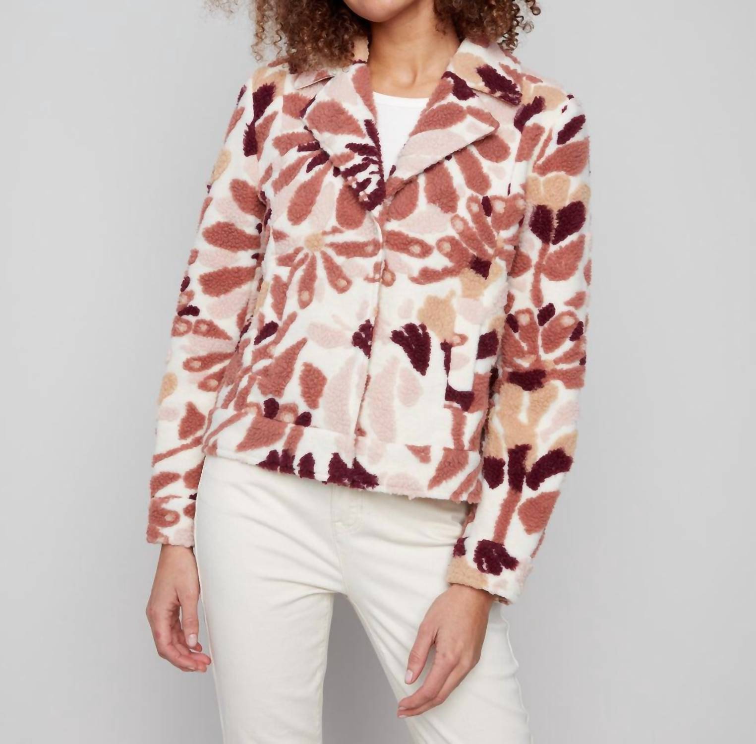 Charlie B - Sherpa Flocked Fleece Short Jacket