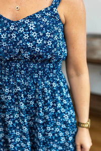 Michelle Mae Cassidy Midi Dress in navy floral - women's dress - alternate view