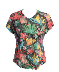 Jess & Jane Women's Crushed Dolman Sleeve Top in vivid - women's t-shirt - detail view