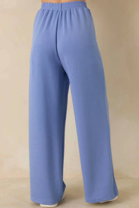 Entro - Solid Knit Wide Leg Pants