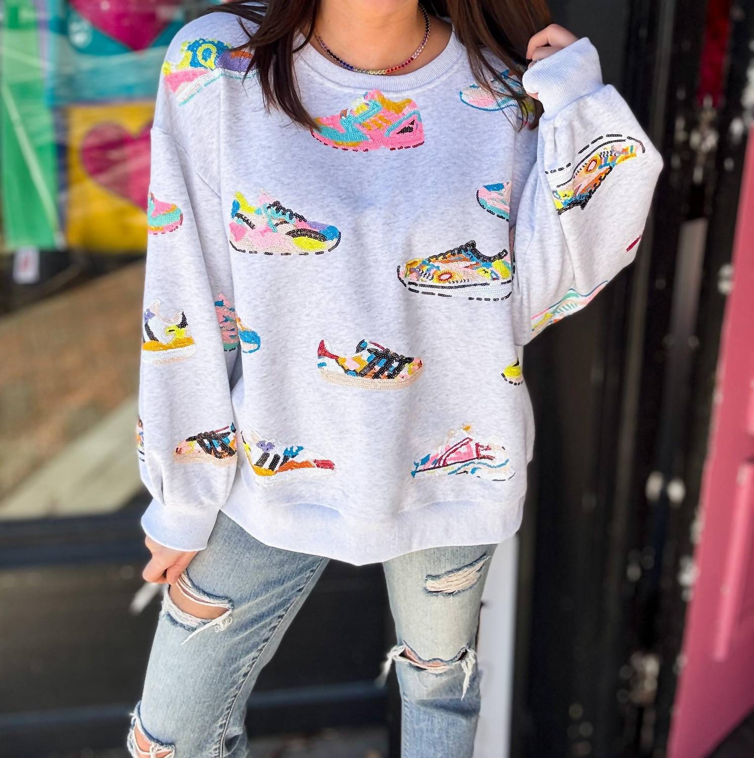 Queen Of Sparkles - Neon Sneaker Sweatshirt