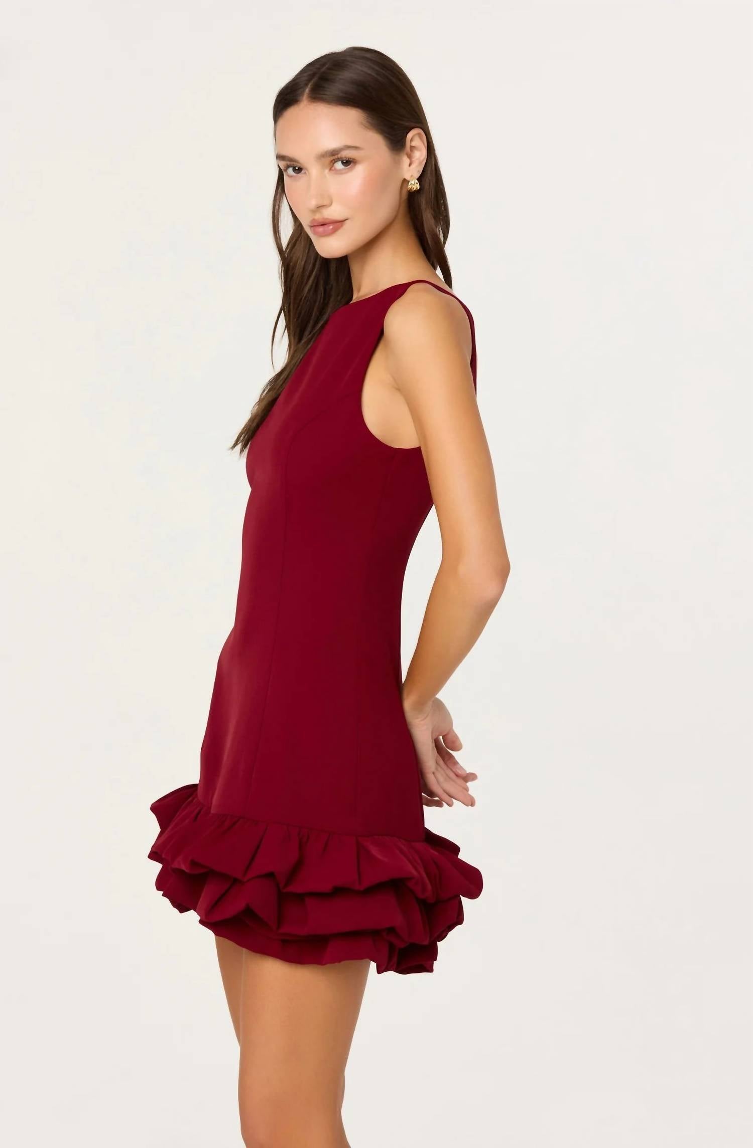 Astr - Elexis Ruffle Hem Mini Dress