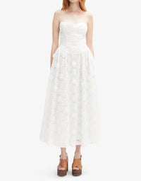 BARDOT Estie Broderie Maxi Dress in white - women's dress