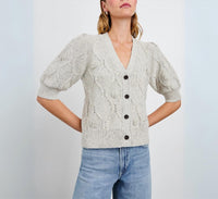 Rails Isla Daisy Button Down Cardigan in grey - women's cardigan