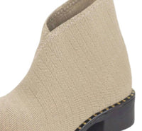 CHARLESTON SHOE CO. Women's Barcelona Herringbone Bootie in tan - women's shoe - detail view
