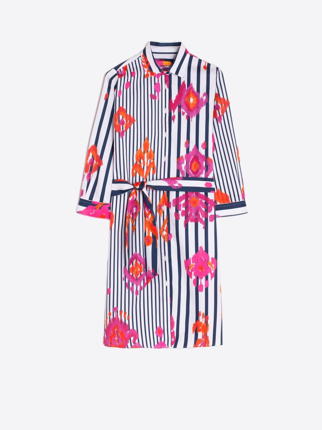Vilagallo - Dover Striped Ikat Dress