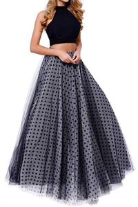 Nox Anabel - Long 2 Piece Polka Dot Halter Dress