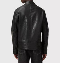 Allsaints - Cora Leather Snap Back Collar Jacket