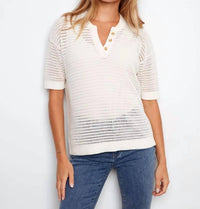Charlie B - Fishnet Crochet Cotton Top