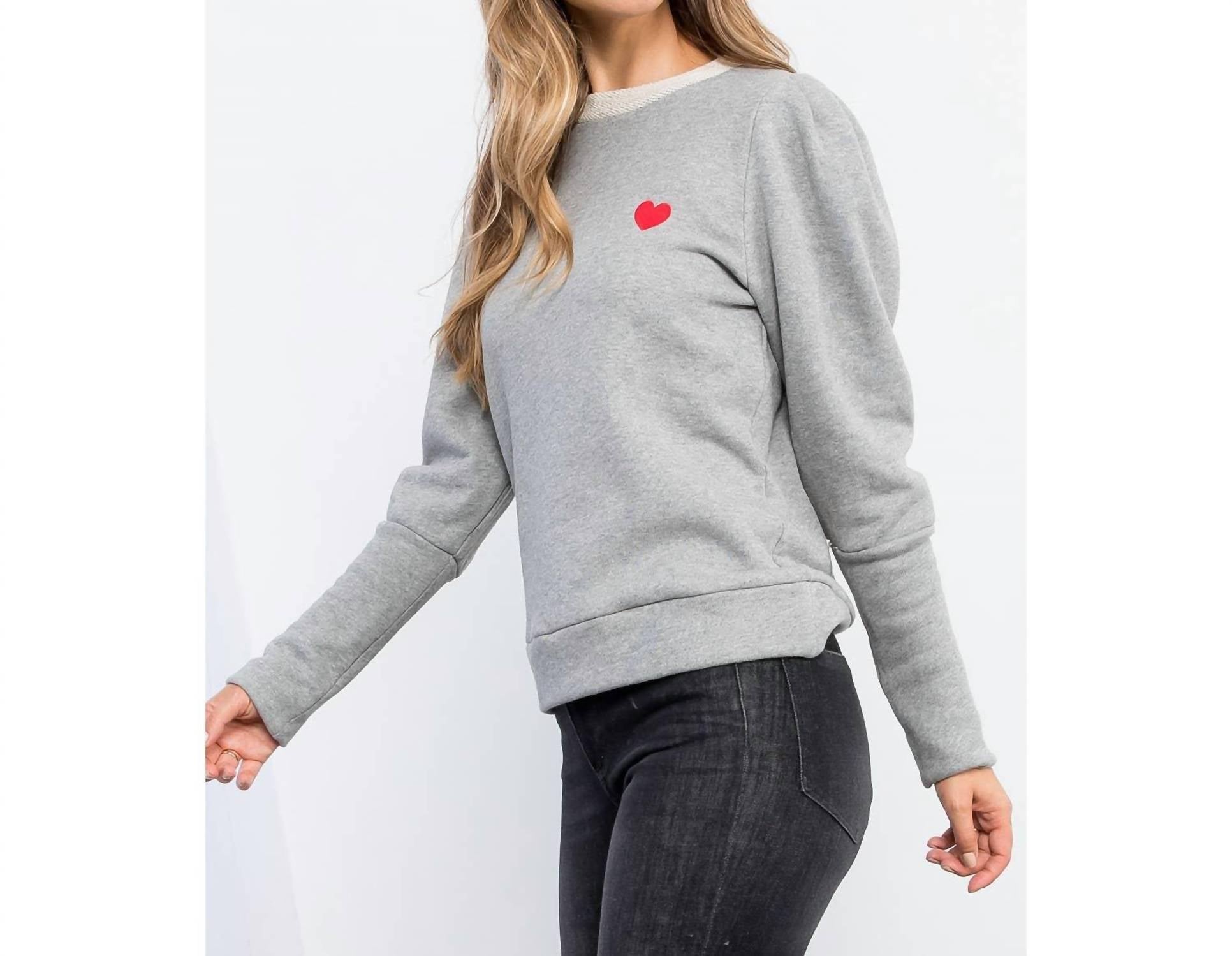 Thml - Crewneck Heart Bishop Sleeve Knit Sweater