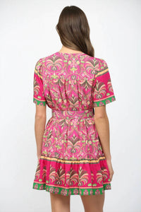 Fate - Botanical Border Button Down Mini Dress
