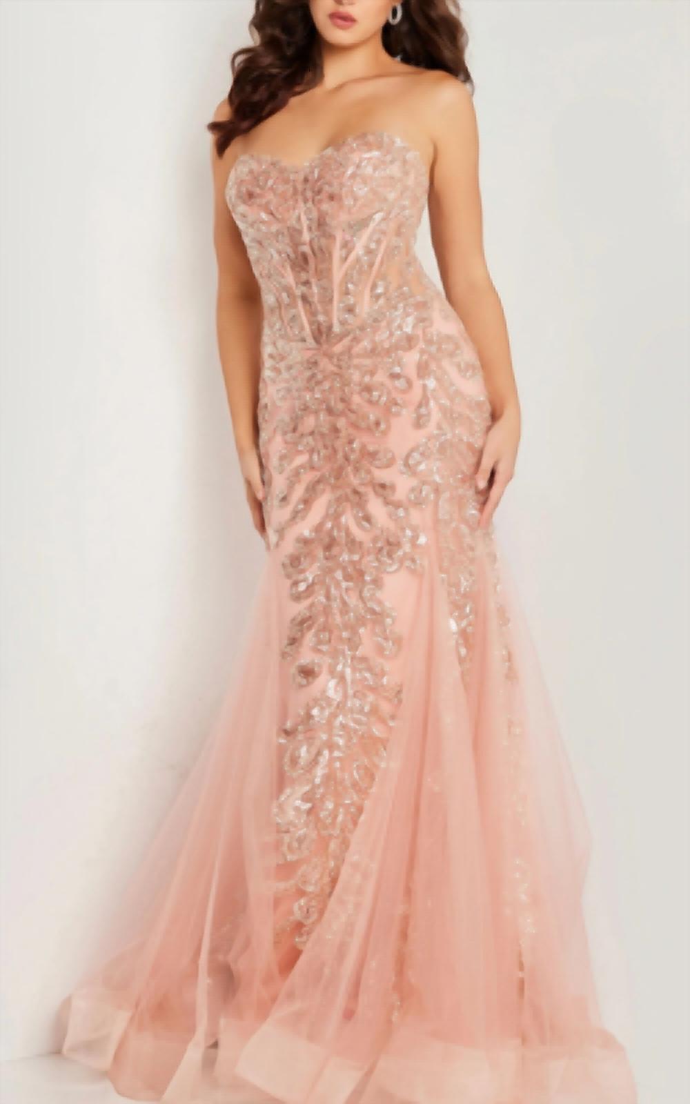 Jovani - Sweetheart Neckline Embellished Dress