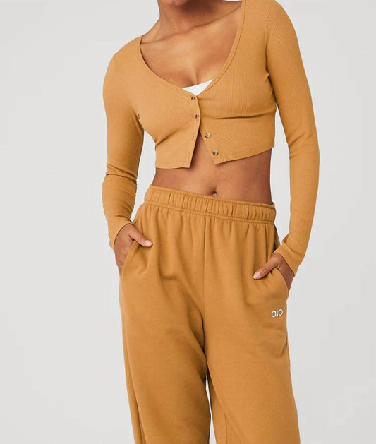 Alo Yoga - Whisper Ribbed Cropped Cardigan Sweater