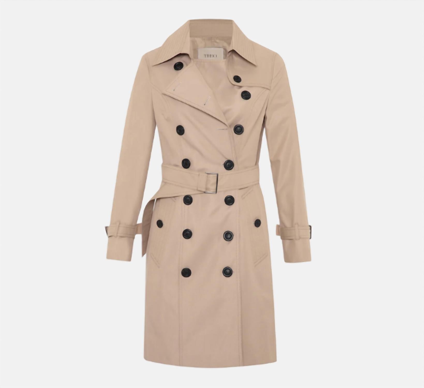 THEO the Label Chloe Double Breasted Trench Coat in sustained grey - women's jacket - view 4