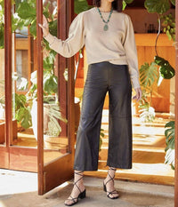 Karen Kane Crop faux pant in black - women's pants - detail view