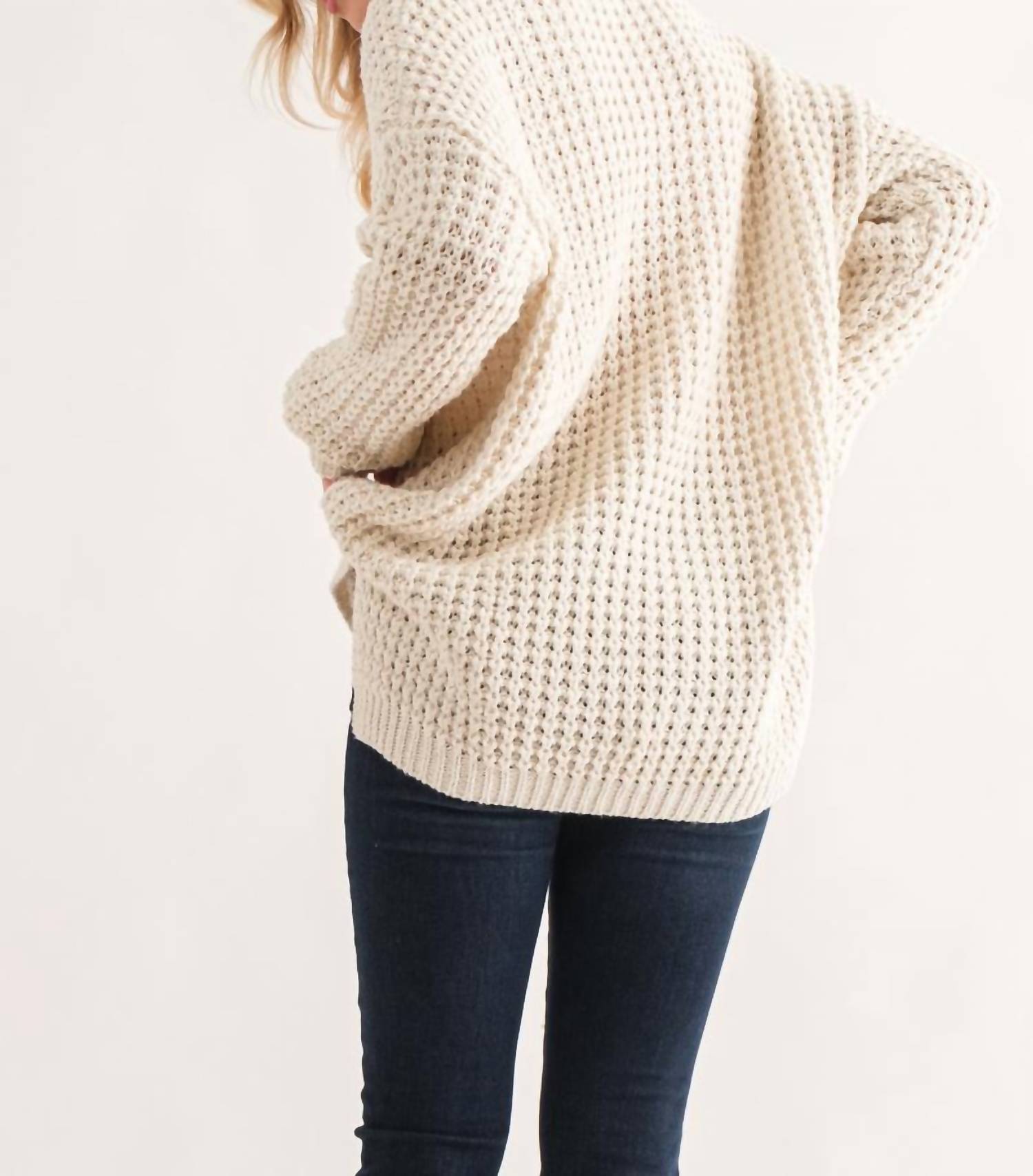 And The Why - Henley Waffle Textured Sweater - Plus