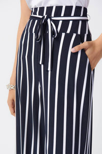 Joseph Ribkoff - Striped Silky Knit Wide-Leg Pants