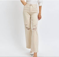 Judy Blue - High Waist Garment Dyed Destroyed Jeans