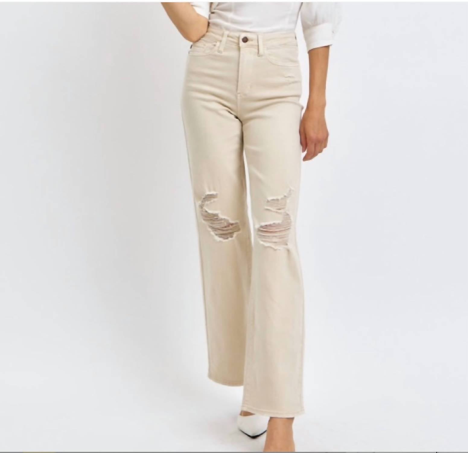Judy Blue - High Waist Garment Dyed Destroyed Jeans