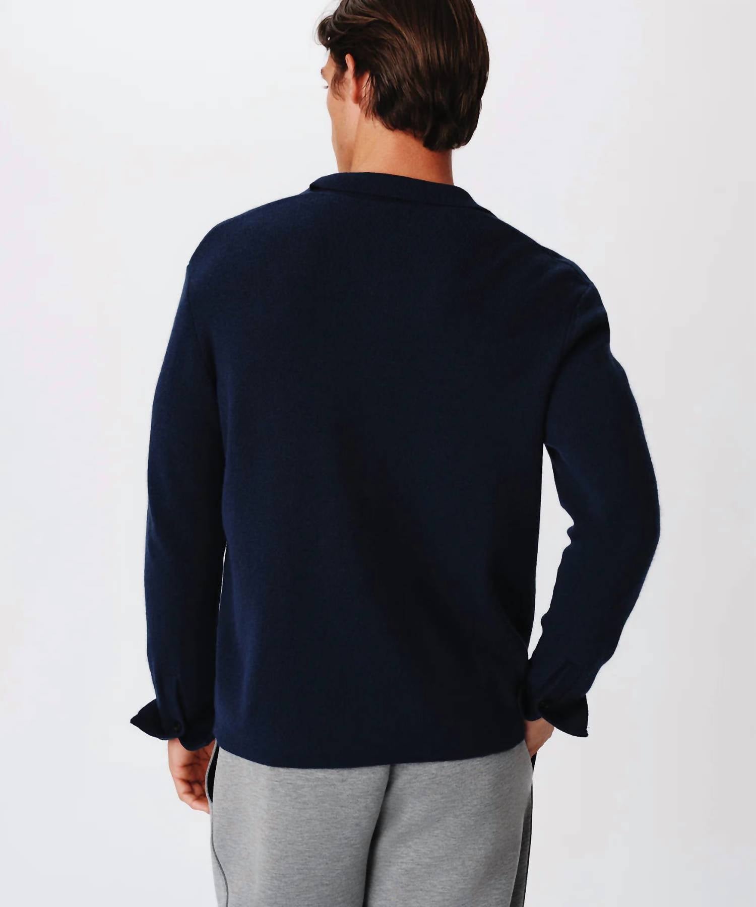 Atm - Merino Wool Cotton Cashmere Blend Cardigan Jacket