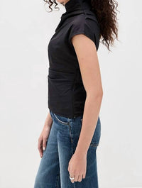 Ganni - Stretch Cotton Ruched Top