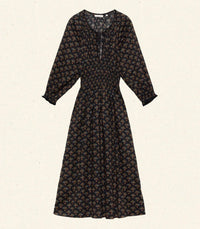 DÔEN Delfina Midi Dress in delphinium floral - women's dress - alternate view