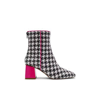 Betsey Johnson - Women's Stevie Houndstooth Embellished Heel Booties