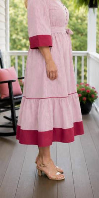 Dear Lover - Ruffle Hem Midi Dress - Plus