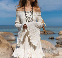Zinnia Pearl - Women's Sexy Shoulders Maxi Dress
