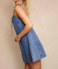 Le Lis - Macy Lace Up Denim Dress
