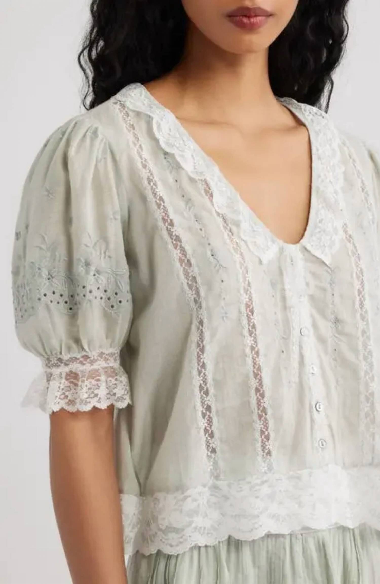 Loveshackfancy - Maurelle Cotton Lace Blouse