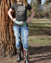 Cowgirl Justice Pistol Packin Mama Tee in black - women's t-shirt - alternate view