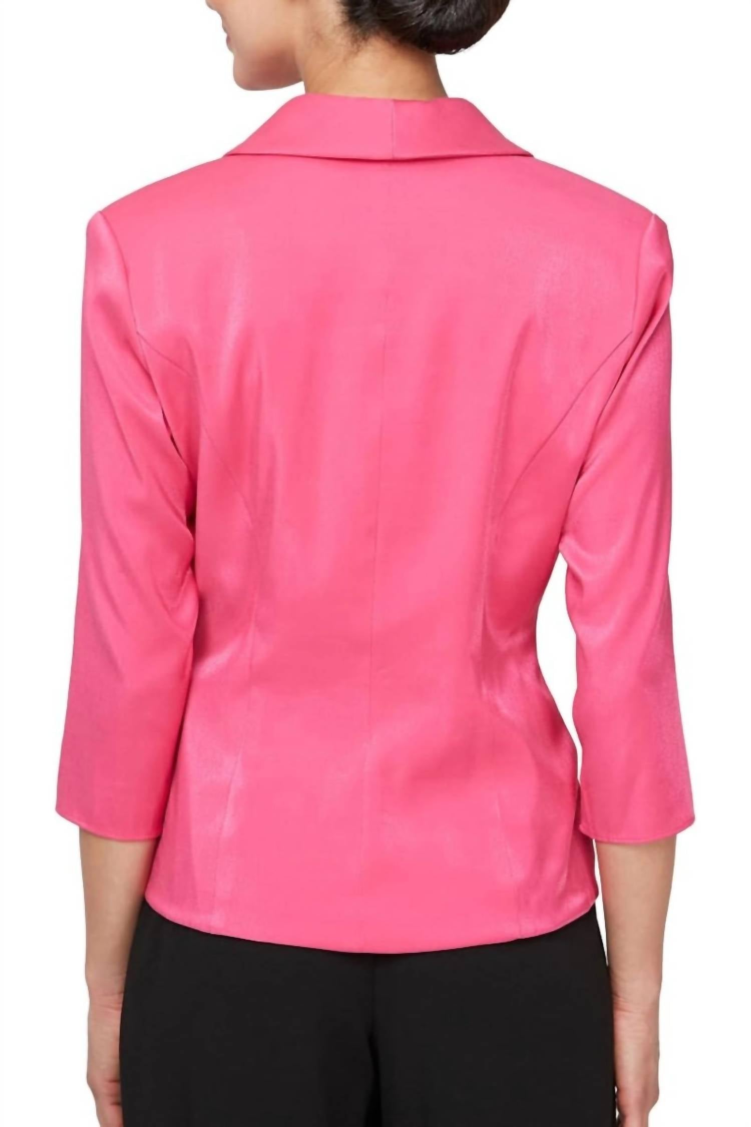 Alex Evenings - Women's Embellished Side Closure Sheen Blouse