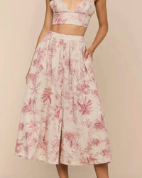 L'Agence - Seina Linen Midi Skirt