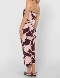 Sadie & Sage My Dearest Knit Jacquard Tube Dress in burgundy pink - women's dress - detail view