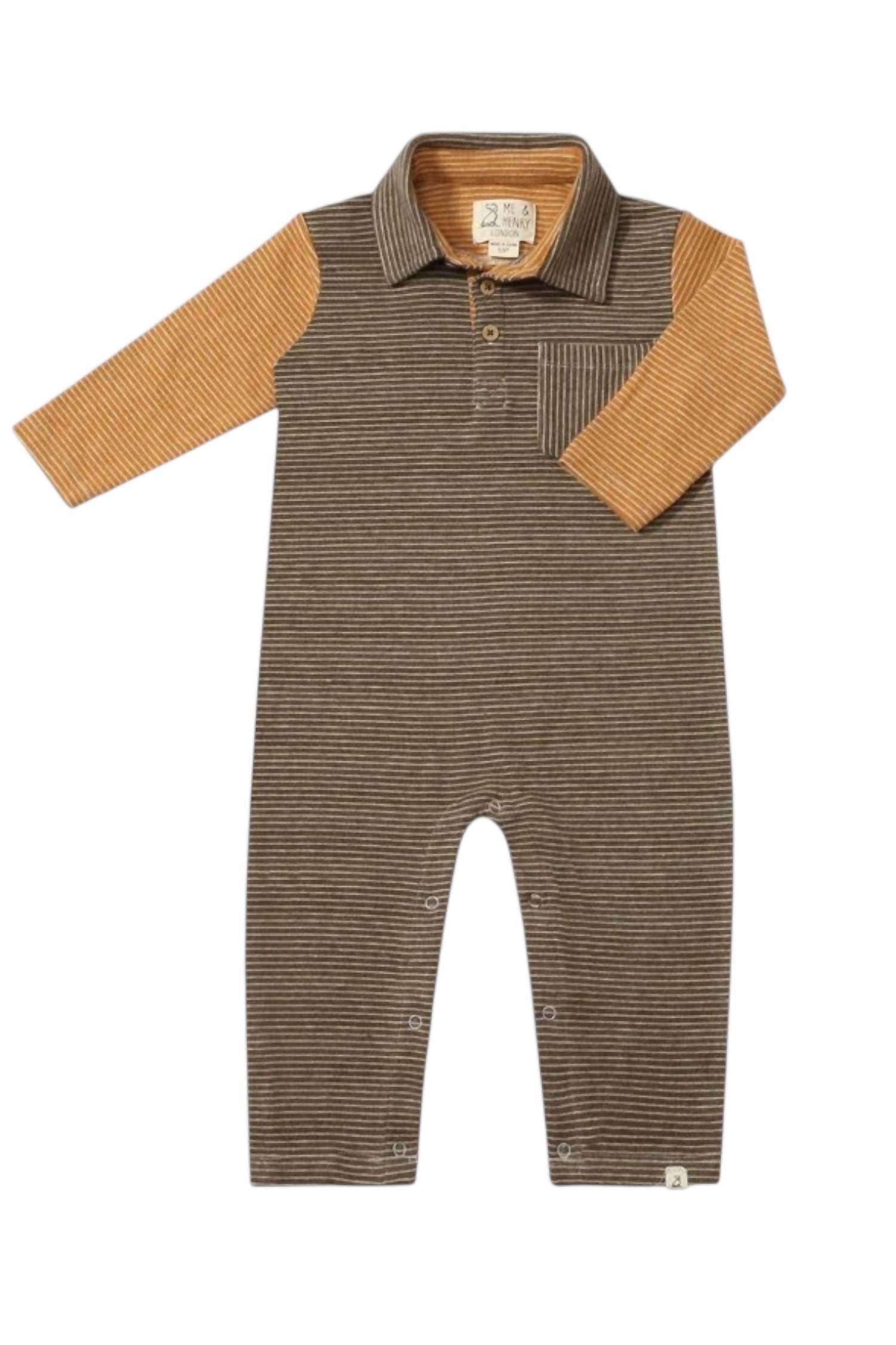 Me & Henry - Kids Striped Cotton Polo Romper