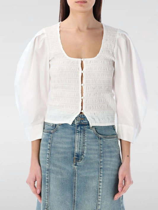 Ganni - Cotton Poplin Smock Blouse
