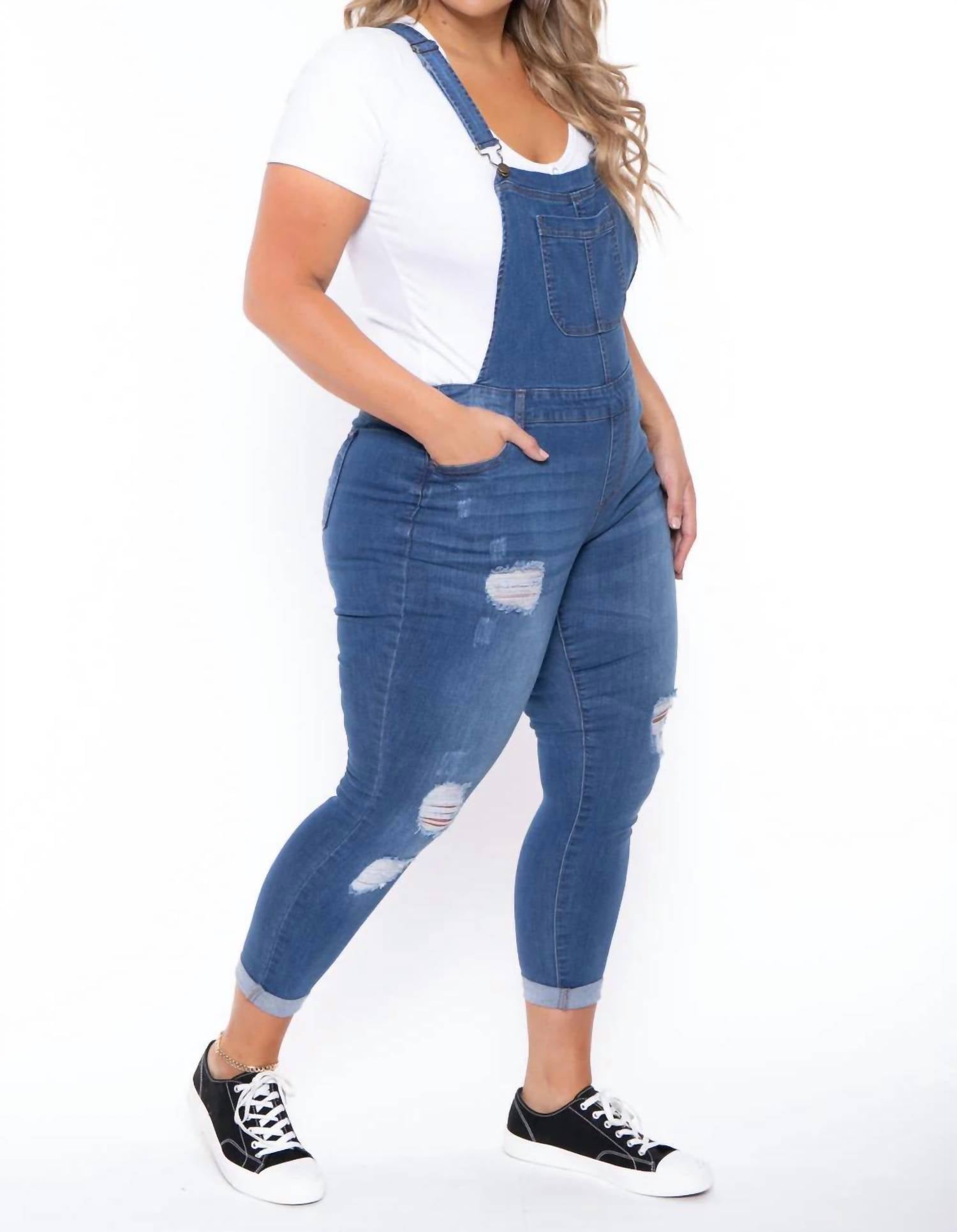 Wax Jean - Distressed Skinny Overall
