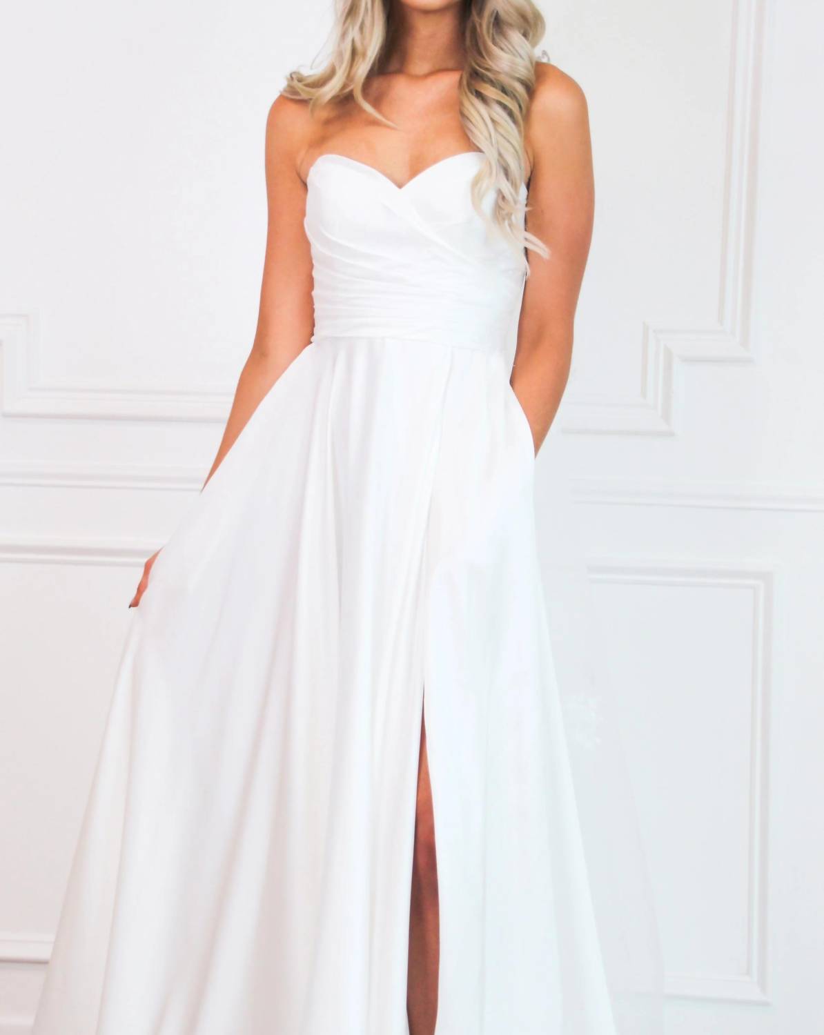 Cinderella Divine - Caught In A Fairytale Strapless Slit Wedding Dress