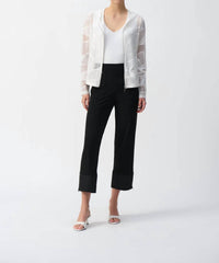 Joseph Ribkoff - Zip Cuffed Hem Straight Cropped Pants