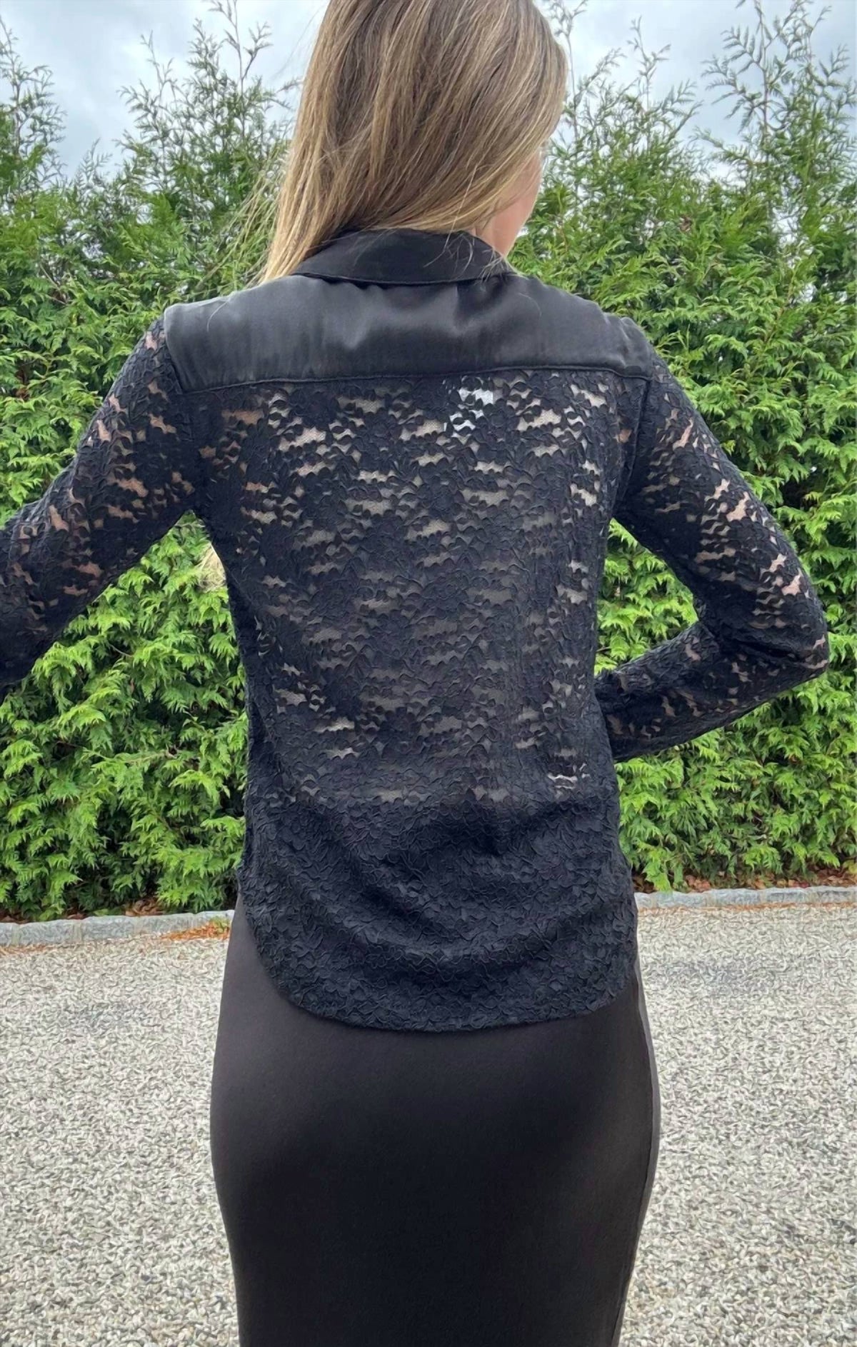 Red Haute - Lucia Lace Boyfriend Shirt