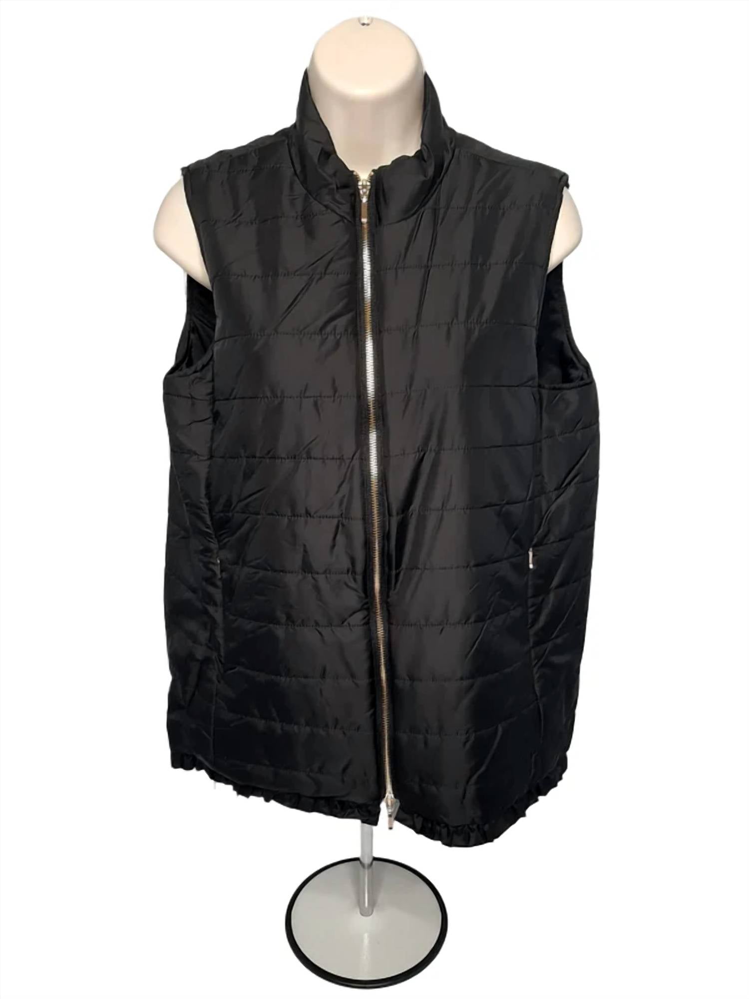 Multiples quilted vest in black - women's jacket - alternate view