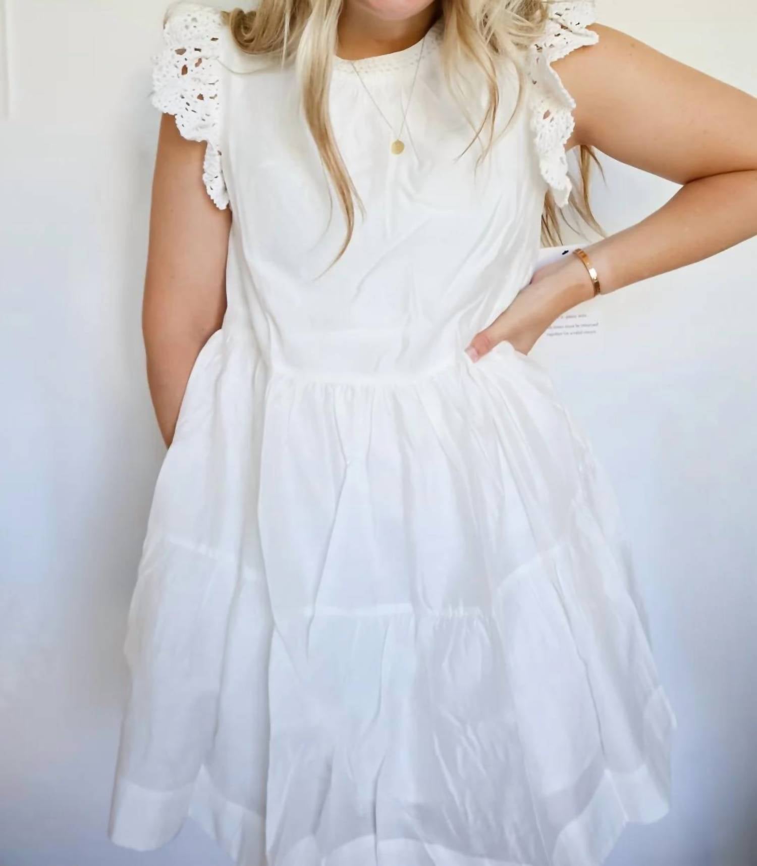 English Factory - Crochet Ruffle Mini Dress